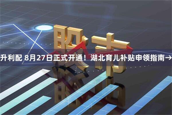 升利配 8月27日正式开通！湖北育儿补贴申领指南→
